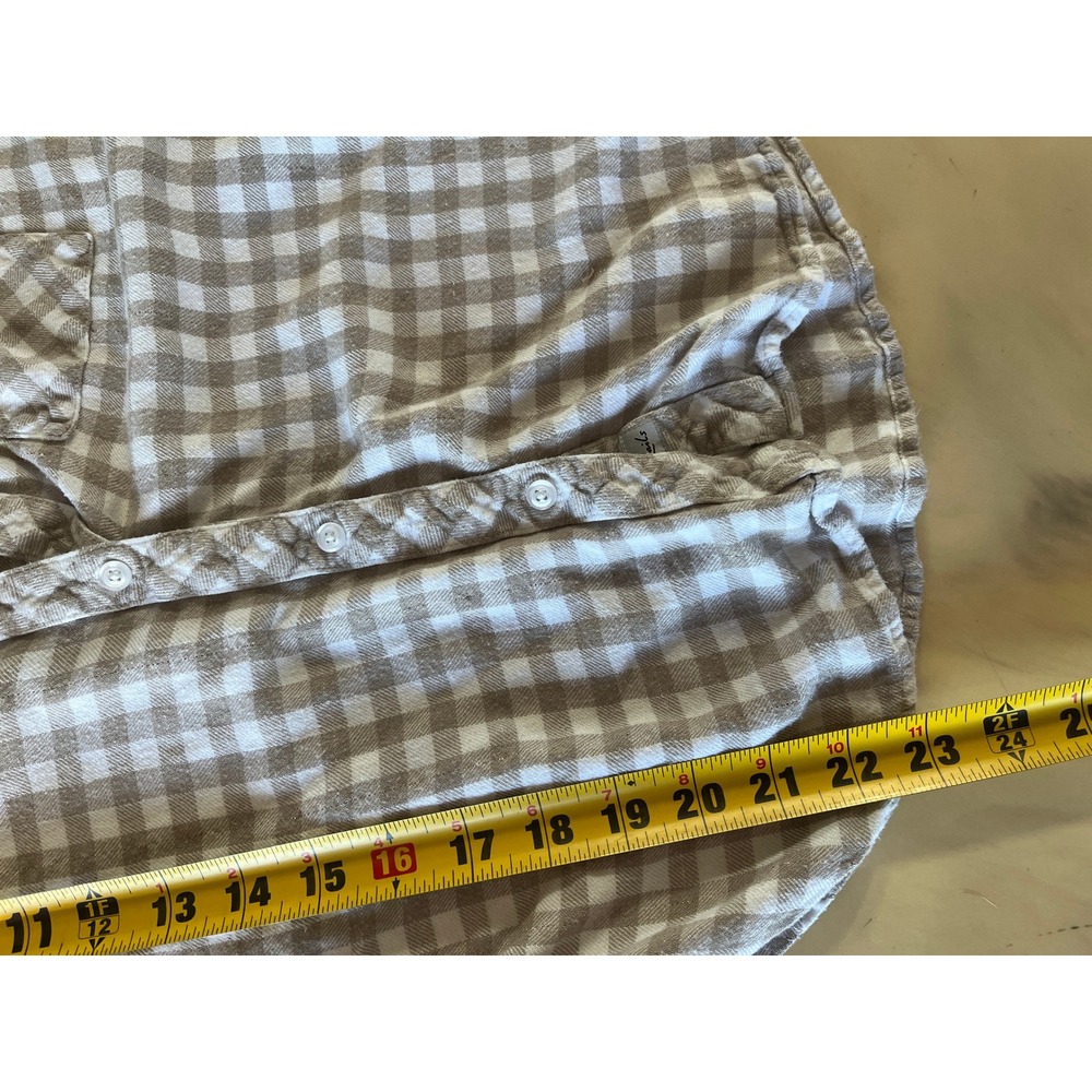 Rails Hunter Tan Gingham Plaid Button Down Shirt Soft Boho Neutral M - Picture 5 of 6